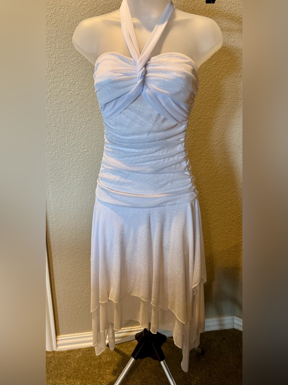Ruby Rox White/gray Strapless Sparkle Cocktail Dress Sz S